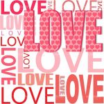 Love Word Collage in Pink